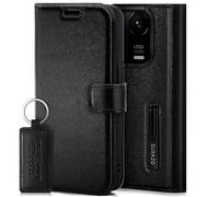 SURAZO Étui de Protection à Rabat en Cuir véritable pour Xiaomi 14 Pro 5G - avec Aimant, Compartiment pour Cartes, Protection RFID, Fonction Support - Étui de Protection à Rabat en Cuir (Noir)