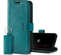 SURAZO Étui de Protection de qualité supérieure pour Samsung Galaxy A54 - Étui de Protection Rabattable en Cuir véritable [Aimant, Compartiment pour Cartes, Protection RFID, Fonction Support] à Rabat