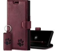 SURAZO Étui de protection de qualité supérieure pour Samsung Galaxy S23 Ultra 5G - En cuir véritable avec motif patte - Étui à rabat RFID [aimant, fonction support, compartiment pour cartes] - À rabat