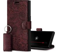 SURAZO Étui de Protection en Cuir pour Samsung Galaxy S23 Ultra - Étui de Protection Pliable en Cuir véritable [Aimant, Compartiment pour Cartes, Protection RFID, Motif Floral] Étui à Rabat en Cuir