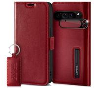 SURAZO Étui de Protection Fin magnétique pour Google Pixel 9 Pro XL - en Cuir véritable - Pliable - avec Compartiment pour Cartes, Protection RFID, Protection de l'appareil Photo - À Rabat - en Cuir