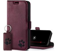 SURAZO Étui de Protection magnétique de qualité supérieure pour Samsung Galaxy A34 5G - en Cuir véritable - Motif Patte - Étui à Rabat RFID [Fonction Support, Compartiment pour Cartes] - À Rabat en
