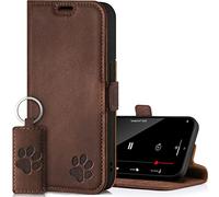 SURAZO Étui de Protection magnétique de qualité supérieure pour Samsung Galaxy S23 - en Cuir véritable avec Motif Patte - Étui à Rabat RFID [Fonction Support, Compartiment pour Cartes] - À Rabat en
