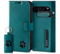 SURAZO Étui de Protection Portefeuille pour Google Pixel 9 Pro XL - en Cuir véritable avec Motif de Patte - Étui à Rabat RFID - avec Aimant, Fonction Support, Compartiment pour Cartes, Protection de