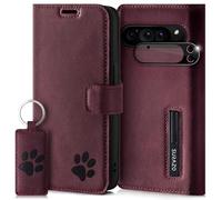 SURAZO Étui de Protection Portefeuille pour Google Pixel 9 Pro XL - en Cuir véritable avec Motif de Patte - Étui à Rabat RFID - avec Aimant, Fonction Support, Compartiment pour Cartes, Protection de