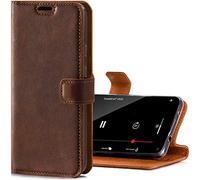 SURAZO Étui de Protection pour P Smart 2021 - Premium Cuir véritable Étui de Protection avec [Fonction Support, Compartiment pour Cartes