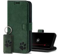 SURAZO Étui de Protection pour Samsung Galaxy A25 5G - en Cuir véritable de qualité supérieure avec Motif de Patte - Étui à Rabat RFID - avec Aimant, Fonction Support et Compartiment pour Cartes -