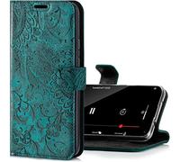 SURAZO Étui de Protection pour Samsung S20 FE - Étui de Protection en Cuir véritable de qualité supérieure avec Fonction Support, Compartiment pour Cartes, Protection RFID - Motif Floral - Fabriqué à