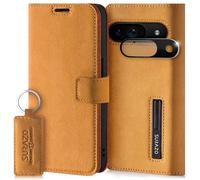SURAZO Étui de Protection pour téléphone Portable Google Pixel 9 5G - Pliable en Cuir véritable - avec Aimant, Compartiment pour Cartes, Protection RFID, Fonction Support, Protection de l'appareil