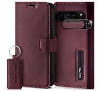 SURAZO Étui de protection pour téléphone portable Google Pixel 9 Pro - Pliable en cuir véritable - Magnétique - Compartiment pour cartes - Protection RFID - Fonction support - Protection de l'appareil