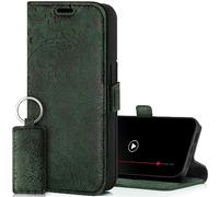 SURAZO Étui Portefeuille en Cuir Compatible avec Apple iPhone 15 Plus - Étui à Rabat Pliable avec Support, Fermeture magnétique, 3 emplacements pour Cartes bancaires, fabriqué à la Main en Cuir