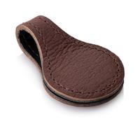 SURAZO Marque-page en cuir avec aimant - Fabriqué à la main en cuir véritable - 10 cm x 3 cm - Acajou - Marque-page vintage en cuir pour rats de lecture - Cadeau élégant pour hommes et femmes