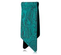 SURAZO Marque-page en cuir fait à la main - Marque-livre en cuir véritable de qualité supérieure - Design compact - Ornement turquoise - Idée cadeau pour les amateurs de livres - Style minimaliste