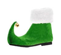Surbottes de Père Noël unisexes pour fête à thème de Noël elfe Chaussures de Père Noël Aides du Père Noël Chaussures lutin avec cloches Couvre-chaussures Elfe Bottes Carnaval Adulte Costume, vert, 46