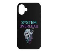 Surcharge du système Cyberpunk Skull Circuit Art Coque pour iPhone 16 Plus