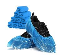 Surchaussures Jetables (100 pièces, 50 paires) - Protège Chaussures Imperméables et Antidérapants en CPE, Sur Chaussure Jetable Résistante pour Maison, Clinique, Jardinage et Atelier - Bleu