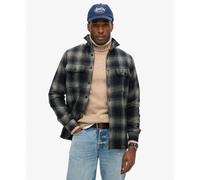 Surchemise à carreaux zippée en laine avec doublure en polaire Superdry Bleu 2XL
