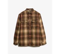 Surchemise à carreaux zippée en laine avec doublure en polaire Superdry Marron XL