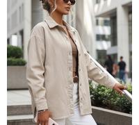 Surchemise ample pour femme avec fermeture boutonnée ; veste de transition matelassée à col chemise pour femme ; surchemise à manches longues pour femme avec poches avant ; surchemise en tissu matelas