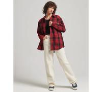 Superdry Vintage Borg Check Over Long Sleeve Shirt Rouge S Femme