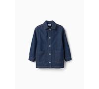 Surchemise En Jean Avec Poches Frontales Bleu Foncé 3/4A