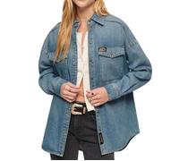 Surchemise Femme SUPERDRY Denim Overshirt - Bleu - Manches longues - Col chemise M