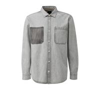 Surchemise manches longues en jean avec col classique et poche poitrine QS Gris M