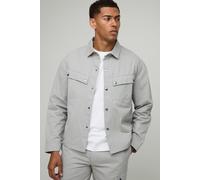 Surchemise oversize en toile à manches longues homme - gris - M, gris