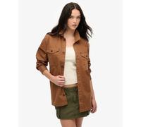 Superdry Overshirt Merchant Herringbone Pluse Size Marron XL Femme