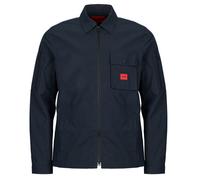 HUGO Surchemise zippée en toile de coton mélangé avec étiquette logo - Style Emmond, 50482701 Bleu foncé M
