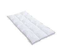 Surconfort de matelas anti-acariens 1 place - 90x 190 cm - Enveloppe satin 120 fils/cm2 - garnissage 1000gr/m2 - Blanc passepoil bleu - PRESTIGIA de