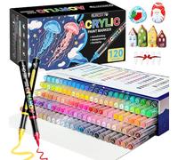 Surcotto 120 Couleurs Feutre Acrylique, Stylos Acryliques Liquide Direct Acrylic Paint Marker Coloriage pour Adultes, Marqueur Acrylique pour Coloriage, Bois, Pierre, Toile, Céramiqu, Verre