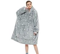 Surdimensionné à capuche Blanket Sweat-shirt,Le pull géant avec grande poche,Sweat à capuche nouveauté doux et confortable,1 taille s'adapte à tous,TV Robe à Capuche (Gris)