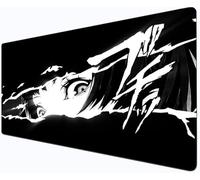 Surdimensionné Mouse Pad, XXL MousePad (90 x 40 x 3 cm) Noir et Blanc Anime Girl Mouse Pad - Clavier antidérapant - Bords fins - Anime et amateurs de jeux - PC Home Office
