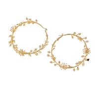 Surdimensionné or Couronne florale Hoop boucles d'oreilles pour les femmes, élégant Blossom déclaration Hoop boucles d'oreilles, Luxe mode et cadeau bijoux