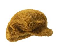 Surdimensionné Pour la Mode Féminine Octogonale Casquettes Polaire Épaisse Newsboys Femmes Hiver Chaleur Artiste Journal Jeunes Casquettes Unisexe, jaune, taille unique