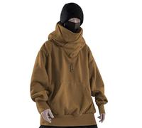 Surdimensionné Streetwear Ninja Pull à capuche Hip Hop à manches longues décontracté à col roulé Pull à capuche à double encolure Sweat à capuche Techwear Sweat à capuche Punk Vêtements japonais Y2K,