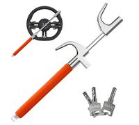 SURDOCA Sabot de volant multifonction, antivol haute sécurité avec brise-vitre, antivol universel pour voiture, camion, SUV, van-orange
