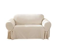 SURE FIT - Housse de Coussin en Coton Canard pour Causeuse,Une pièce, Coupe tissée décontractée, 100% Coton, Lavable en Machine