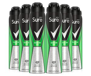 Sure Hommes Quantum anti-transpirant Déodorant, 250 ml, Lot de 6
