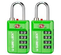 SURE LOCK Cadenas de voyage approuvé par la TSA - Cadenas à combinaison d'alerte ouverte pour l'école, le bureau et la salle de sport, boîte à outils, étui pélican, cadrans faciles à lire - Lot de 1