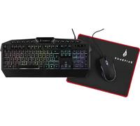Surefire Pack Combo Kingpin Gaming - Pack 3en1 - Clavier Gaming Allemand QWERTZ - 25 Touches Anti-ghosting - Souris Gaming 3200 DPI - Tapis de Souris Gaming 320mmx260mmx3mm I Powered by Verbatim