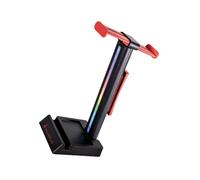 SureFire VINSON N2 Support Casque Gaming ABS Noir/Rouge, Rétroéclairage LED RGB 6 Modes, 2x USB Type-A, Jack 3.5mm, Base Antidérapante, Gestion Câble, 100x135x280mm