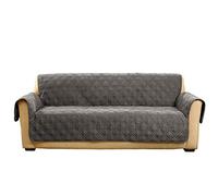 Surefit Home Décor SF44892 Microfiber Universal Cushion Sofa Quilted Furniture Throw Pet Couch Cover, Polyester, Machine Washable One Piece Dark Gray
