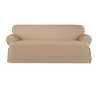 SureFit Housse de canapé en T en Coton Lourd avec Attaches de Coin, Lavable en Machine, Couleur Kaki