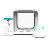 SUREFLAP Chatière Connectée Puce Électronique Chat Blanc 142x120mm + Hub App
