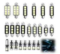 SureFly 23pcs Kit d’Ampoules LED Voiture Sans Erreur Canbus, Blanc 6000K, T10 W5W et C5W Festoon, Éclairage Intérieur Auto pour Plafonnier, Coffre, Plaque d’Immatriculation