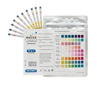 SureFly Bandelettes Test Eau Aquarium 9 en 1 Lot de 100, Kit Test Aquarium Eau Douce et Eau Salée, Test Nitrite Nitrate pH GH KH Chlore Cuivre Fer avec Tube et Thermomètre