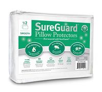SureGuard Lot de 2 protège-oreillers 100 % imperméables à l'eau, Anti-punaises de lit, hypoallergéniques - Housses en Coton à Fermeture éclair de qualité supérieure - Lisses
