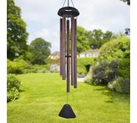 SUREH - Grand carillon à vent 91 cm avec 5 tubes en métal pour décoration de jardin